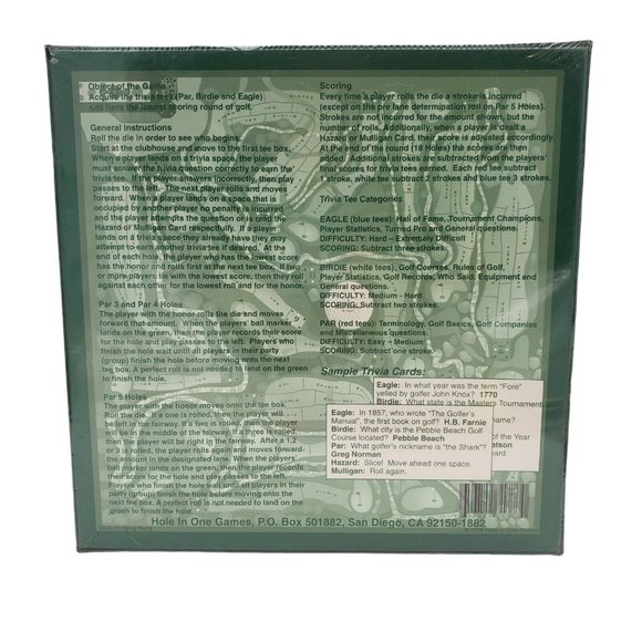 NEW Hole In One Golf Trivia Board Game PGA Sports‎ Fan Gift for Dad Husband 2+ - Picture 2 of 8